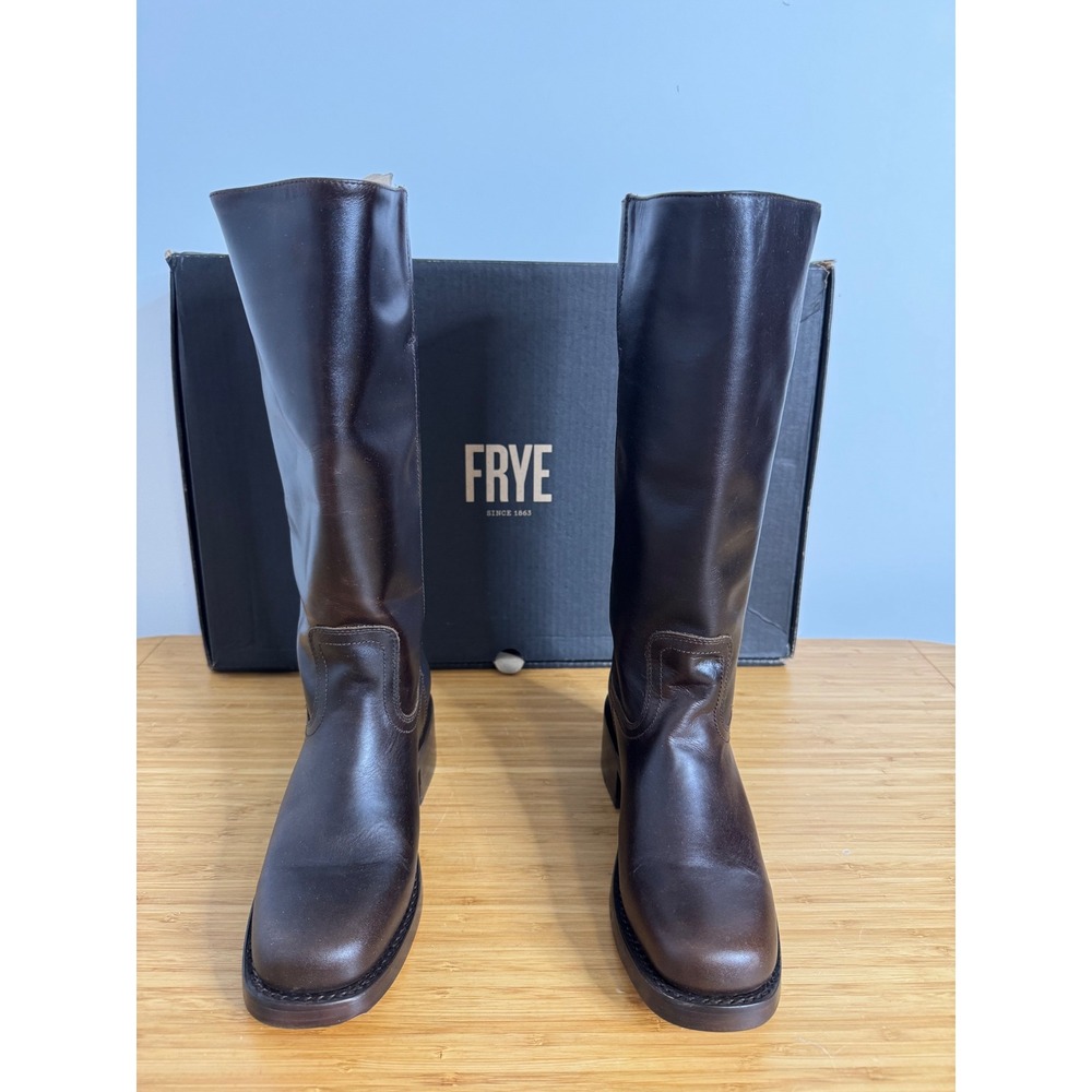 Frye Campus 14L Bourbon Leather Tall Pull On Square Toe Boots Womens 7.5B